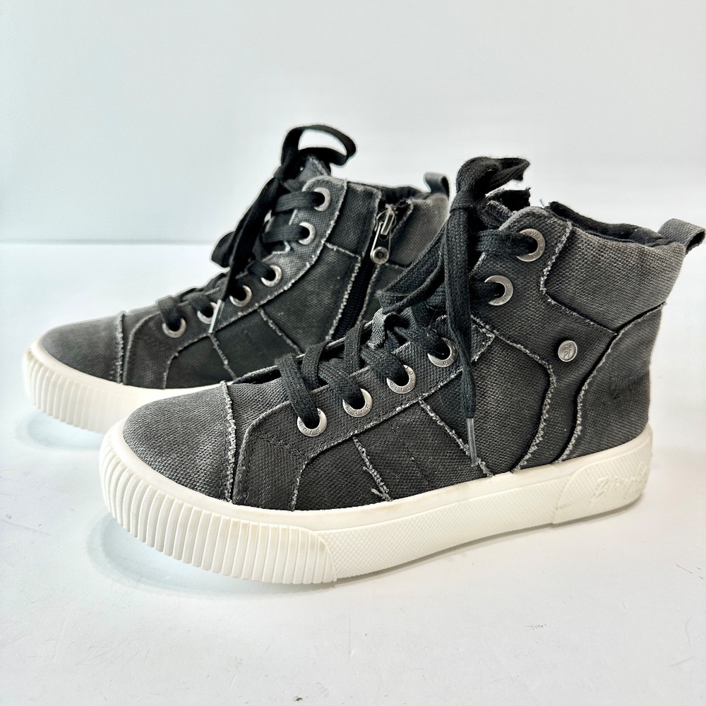 Blowfish Malibu Corrine Women's High-Top Sneakers Size 5.5 Washed Gray Zip-Up - Picture 6 of 14